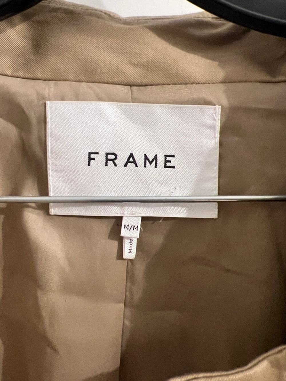 Frame Denim Taupe Eyelet-Embellished Trench Coat - Picture 3 of 5